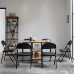 Same Code 33457557 4pcs Elegant Foldable Iron & PVC Chairs for Convention & Exhibition Black - Image 16
