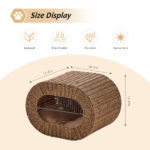 Handwoven Cat Cave House - Indoor Kitten Bed with Double-Sided Seasonal Mats, Sturdy Pet House for Multiple Cats, Suitable for Living Room & Bedroom - Image 3
