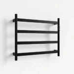 22.5" Black Heated Towel Rack for Bathroom,Wall Mounted with Intelligent Touch Screen Timer, 4-Bar Towel Warmer, 304 Stainless Steel Polished, Plug-in/Hard-Wired[Unable ship on weekends, TK/TEMU only for pickup, only TX10643 warehouse supports GOFO] - Image 5