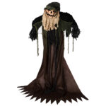 5.7ft Halloween Decorations Outdoor Life Size Animatronics Wizard with Pumpkin Face, Sound-Actived Party Decor with Creepy Sound , Scary Haunted House Props for Garden Yard Lawn - Image 3
