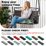 Outdoor Bench Cushion, 63 × 20 × 4 Inch, Tufted Waterproof Swing Cushion with Ties, for Patio Bench or Window Seat - Image 4