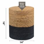 sku:72699233)Ottoman Poof, Natural Seagrass Poufs, Hand Weave Round Footstool, Pouffe Accent Chair, Sitting Braided Footrest W/Jute Cover, Home Decorative Seat for Living Room(Temu - Image 5