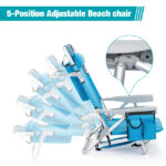 Same Code 56766889 63*65*82cm Short Oxford Cloth Silver White Aluminum Tube Bearing 100kg Beach Chair Blue - Image 3