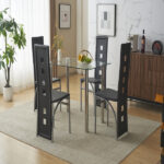 4pcs long backrest square hollow decoration PU leather dining chair round tube black cushion electroplating chair leg N201 Replace encoding13029118 - Image 25