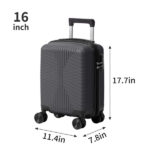 Non-TSA customs lock 5-in-1 PP trolley case, 12in, 16in, 20in, 24in, 28in, PP, dark gray - Image 6