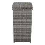 With Top Cover Iron Frame Rattan Trash Can Gary Gradient - Image 6