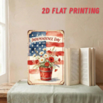 CIFbuy Independence Day 1776 Floral Metal Tin Sign, Inch Patriotic Iron Wall Art, Flag Decor With Pre-Drilled Holes Fo ikTok, ikTok, Self-Inckup Logiop FoArt - Image 2