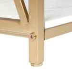 Same Code 95305852 2-Tier Console Table, Gold Sofa Entry Table with White Top and Gold Metal Frame for Home - Image 3