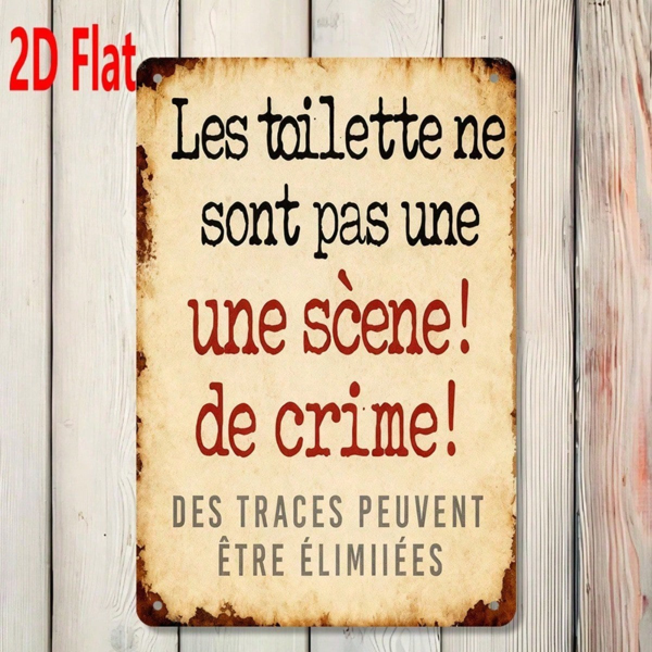 CIFbuy 1pc French Les Toilettes Ne Sont Pas Une" Scène De Crime Metal Wall Plaque, 2D Flat Unframed Bathroom Sign, 2D Flat Unframed Bathroom Sign, Weatherproof 7.87*11. Pas Une ScènikTok, Pas Une ScènikTok, t Self-pickup Logiopics