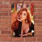 CIFbuy Redhead Woman Metal Wall Art, Brown Hair Green Eyes Iron Decor For Bedroom Bar Cafe TikTok, TikTok, Self-pickup Logiopics - Image 7