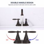 Bathroom Faucet Oil Rubbed Bronze 360 Degree High Arc Swivel Spout 4 Inches Centerset Vanity Faucet Modern 3 Holes Lavatory Faucet NOT INCLUED Drain[Unable ship on weekends, TK/TEMU only for pickup, only TX10643 warehouse supports GOFO] - Image 2