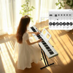 GPP-106 88 Key Folding Piano Semi-Weighted Standard Keyboards Digital Piano with MIDI Bluetooth, Handbag Headphone for Piano Lover White color - Image 7