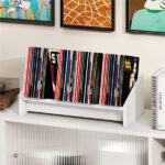 Desktop Bookshelf,Wooden Tilting Bookcase Small Desktop Bookshelf Organizer for Magazines - Image 9