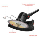 3-in-1 Cordless Electric Pole Saw & Mini Chainsaw & Grass Trimmer Kit with Adjustable Length 2Pcs 21V 1500mAh Batteries 4in/6in Chains Saw Rotatable Head, Safety Switch + Gloves/Goggle for Yard/Garden - Image 6