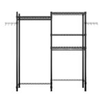 The Washer and Dryer Storage Shelf Wire Garment Rack Heavy Duty Clothes Rack Laundry Room Drying Rack Bathroom Space Saving Rack Closet Organizer Metal Garment Rack Portable Clothes Hanger Home Shelf - Image 3