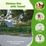 26'Lx6.7'Wx6.6' ft Large Metal Chicken Coop, Walk-in Chicken Run, Galvanized Wire Poultry Chicken Hen Pen Cage, Rabbits Duck Cages with Waterproof and Anti-Ultraviolet Cover for Outside - Image 8
