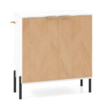 Elegant 2-Door Cupboard Cabinet, Suitable for Kitchen/Dining Room/Entryway, Easy to Organize-White - Image 3