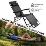 Portable Dual Purposes Extendable Folding Reclining Chair Black - Image 7