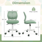 Ergonomic Kids Desk Chair, 16.5”-21” Adjustable Height Mesh Study Chair Green - Image 3