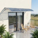 Awning for Door Entrance Window, 38x120 Inch Window Canopy Exterior, UV Rain Snow Protection for House Porch Patio Deck, Gray Bracket & Gray Blue Board - Image 11