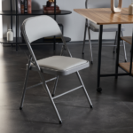 Same Code 31709558 6pcs Elegant Foldable Iron & PVC Chairs for Convention & Exhibition Gray - Image 56