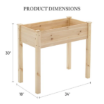 Raised Garden Bed - Cedar Planter with Non-Woven Liner, Bottom Drainage, 30-Inch Height, 34 x 18 x 30 in Sizes for Outdoor Plants Wood (Shipment from Walmart) - Image 2