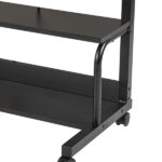 Black Wood Grain P2 15MM Particle Board with Melamine Coating Adjustable Computer Desk with 3 USB + 2 AC Outlets - Image 10