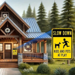 CIFbuy 1pc Art Deco Slow Down Kids And Pets Metal Tin Sign, Black On Yellow Safety Warning Plaque, Unframed Indoor Outdoor Wall Decor TikTok, TikTok, ety Warning Plaque Self-pickup Logiopics - Image 5