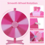 24 Inch Height Adjustable Prize Wheel with Smooth Spin, 2-in-1 Tabletop & Floor Standing Spinning Wheel for Game Carnival Party - Image 5