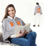 8-Zone Wearable Heated Blanket - 3 Adjustable Heat Levels, 59x31in Soft Flannel, USB-Powered Portable Design with Pockets, Machine Washable Winter Warmth - Image 11