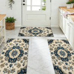 Three-piece kitchen rug set, non-slip and washable, abstract pattern kitchen hallway rug, soft and comfortable, suitable for sinks, floors, entrances, hallways and bathrooms. - Image 8
