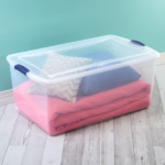 Extra-Large Latching Storage Bin, 105 Quart Clear Plastic Storage Container with Latch Lid, Blue, 4 Pack(Shipment from Walmart) - Image 4