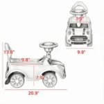 Foot-to-Floor Sliding Car for 18-36 Months, Pink Toddler Ride-On Toy with Horn & Anti-Over-Backwards Safety - Image 3