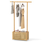 Adjustable Metal Rolling Clothes Rack with Extendable Rods, 104.1-156.2×44.45×154.94cm, 3.86kg Heavy Duty Garment Rack - Image 24