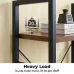 5-Tier Bookshelf, Modern Narrow Bookcase with 30lbs Shelf Capacity, Storage Shelf for Living Room/Office, Brown (Shipment from Walmart) - Image 3