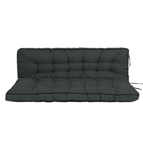 Outdoor Swing Cushions 70 Inch, Waterproof 4" Thick Porch Swing Cushion Replacement with Backrest and Ties, Comfortable 2-3 Seat Pation Swing Pad for Backyard, Garden, Lawn, Outdoor Furniture dull grey
