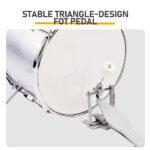 14"x10" 5-Pieces Junior Kids Drum Set Kit Pedal Drum Stick Wrench Drum Stool Silver - Image 7