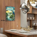CIFbuy 1pc 2D Flat Metal Sign Brazilian Tropical Parrot" Vintage Tin Sign, Classic Retro Decorative Poster Wall Art, Poster Wall Art, 8x12 Inch Home Bar Tropical ParikTok, Tropical ParikTok, t Self-pickup Logiopics - Image 2