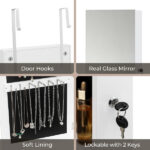 The Whole Surface PVC Film Wall Hanging Door With Lock Jewelry Cabinet Fitting Mirror Cabinet - Image 11