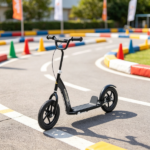 Black Kids Kick Scooter 5-12Y – for Park & Neighborhood Riding, Non-slip Deck, Big Wheels with Safe Rear Brake - Image 7