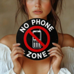 CIFbuy Vintage No Phone Zone Round Metal Sign,7.87"*7.87" 2D Flat Iron Tinplate Wall Art,Minimalist Black Red Pre-Drilled Holes 1Pcs Ru TikTok, TikTok, s Ru Self-pickup Logiopics - Image 3