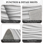 Three-piece kitchen rug set, non-slip and washable, abstract pattern kitchen hallway rug, soft and comfortable, suitable for sinks, floors, entrances, hallways and bathrooms. - Image 6