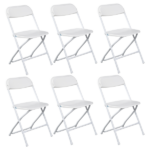 6pcs Injection Molding Classic Garden Plastic Folding Chair White