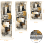 Three-piece kitchen rug set, non-slip and washable, abstract pattern kitchen hallway rug, soft and comfortable, suitable for sinks, floors, entrances, hallways and bathrooms. - Image 3