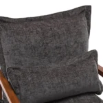 Cloud Shaped Indoor Leisure Chair with Solid Wood Armrest & Solid Wood Frame, Chenille Fabric Accent Chair with Lumbar Pillow, Single Sofa Chair Dark Grey - Image 15