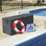 75gal 280L Outdoor Garden Plastic Storage Deck Box Chest Tools Cushions Toys Lockable Seat BLACK - Image 13