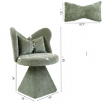 Vanity Chair with Butterfly Back,Swivel Accent Chair Dining Chairs,Makeup Stool for Bedroom Dressing Table,Suitable for Living Room,Dining Room,Study,Recreational Areas Green - Image 2