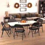 6 Foot Premium Folding Table, White Speckle (Shipment from Walmart) - Image 6