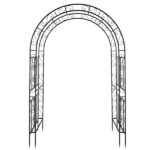 134*59*213cm Double Layer Iron Art Arc Top Iron Arch Black - Image 5