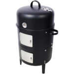 17 Inch Steel Charcoal Smoker, Heavy Duty Round BBQ Grill for Outdoor Cooking, Black - Image 3